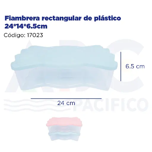 [17023] Fiambrera rectangular de plástico 24*14*6.5cm