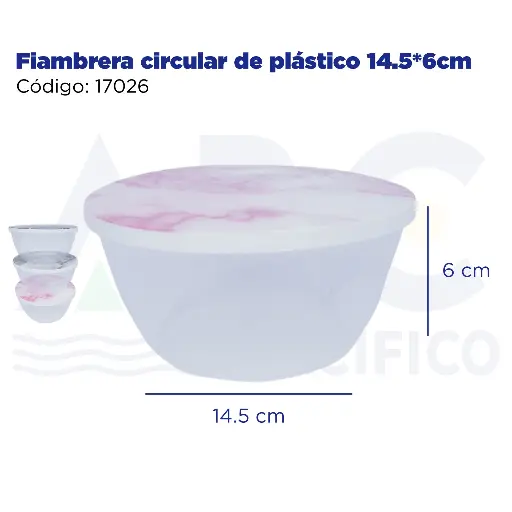 [17026] Fiambrera circular de plástico 14.5*6cm
