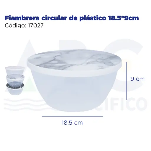 [17027] Fiambrera circular de plástico 18.5*9cm
