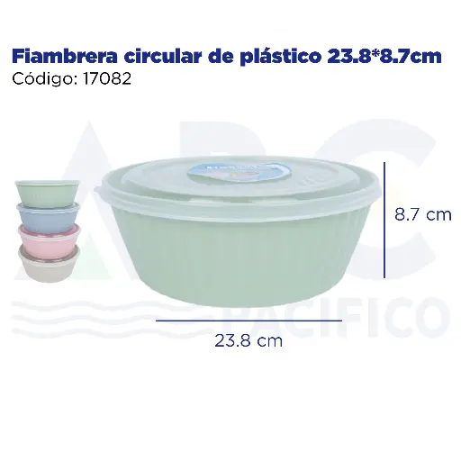 [17082] Fiambrera circular de plástico 23.8*8.7cm