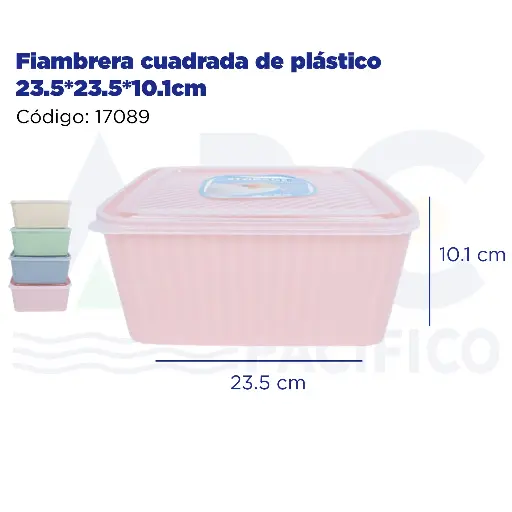 [17089] Fiambrera cuadrada de plástico 23.5*23.5*10.1cm