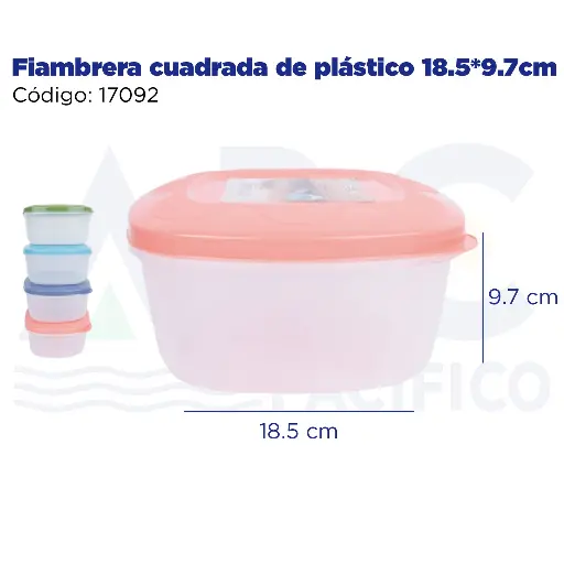 [17092] Fiambrera cuadrada de plástico 18.5*9.7cm