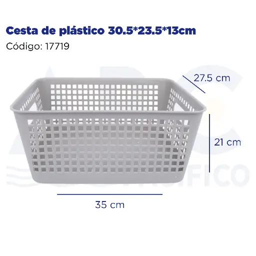 [17719] Cesta de plástico 30.5*23.5*13cm
