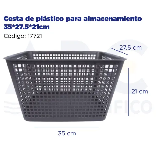 [17721] Cesta de plástico para almacenamiento 35*27.5*21cm