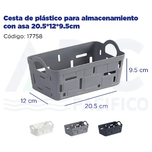 [17758] Cesta de plástico para almacenamiento con asa 20.5*12*9.5cm