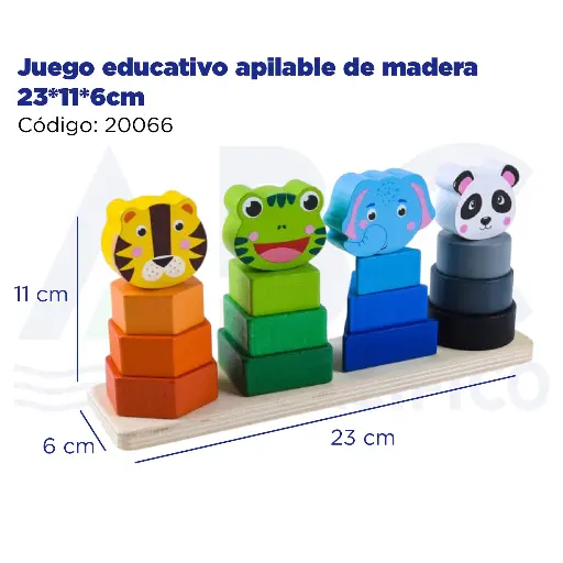 [20066] Juego educativo apilable de madera 23*11*6cm