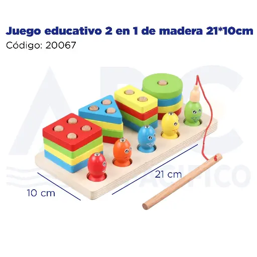 [20067] Juego educativo 2 en 1 de madera 21*10cm