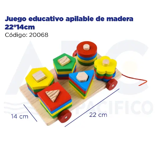 [20068] Juego educativo apilable de madera 22*14cm