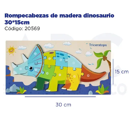 [20569] Rompecabezas de madera dinosaurio 30*15cm