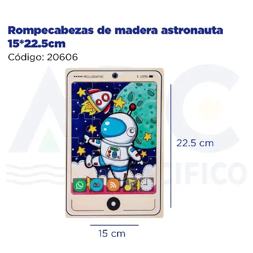 [20606] Rompecabezas de madera astronauta 15*22.5cm