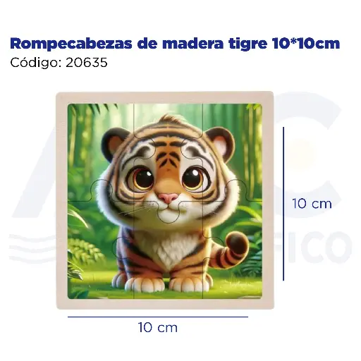 [20635] Rompecabezas de madera tigre 10*10cm