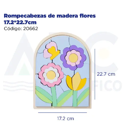 [20662] Rompecabezas de madera flores 17.2*22.7cm