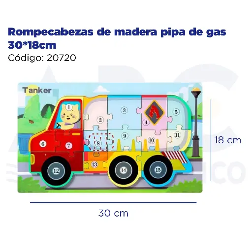 [20720] Rompecabezas de madera pipa de gas 30*18cm