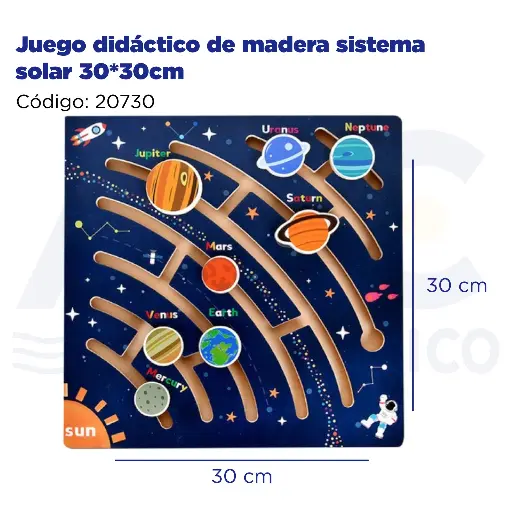 [20730] Juego didáctico de madera sistema solar 30*30cm