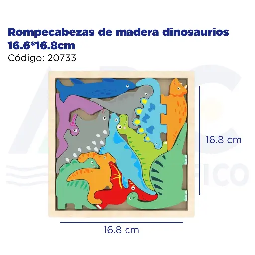 [20733] Rompecabezas de madera dinosaurios 16.6*16.8cm