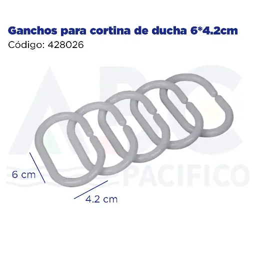 [428026] Ganchos para cortina de ducha 6*4.2cm