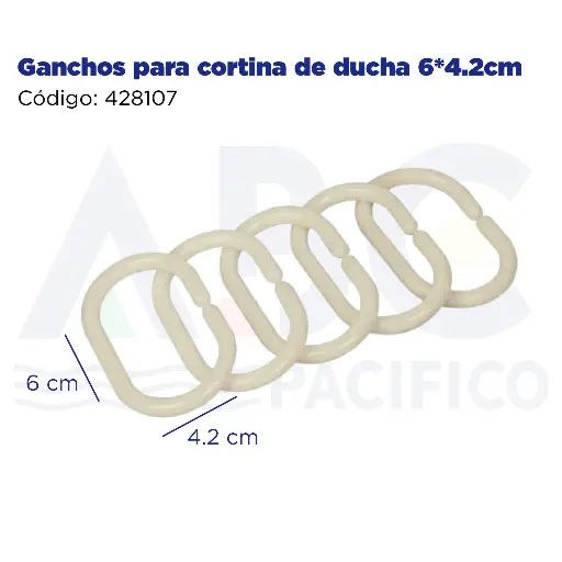 [428107] Ganchos para cortina de ducha 6*4.2cm