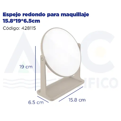 [428115] Espejo redondo para maquillaje 15.8*19*6.5cm