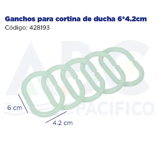 [428193] Ganchos para cortina de ducha 6*4.2cm