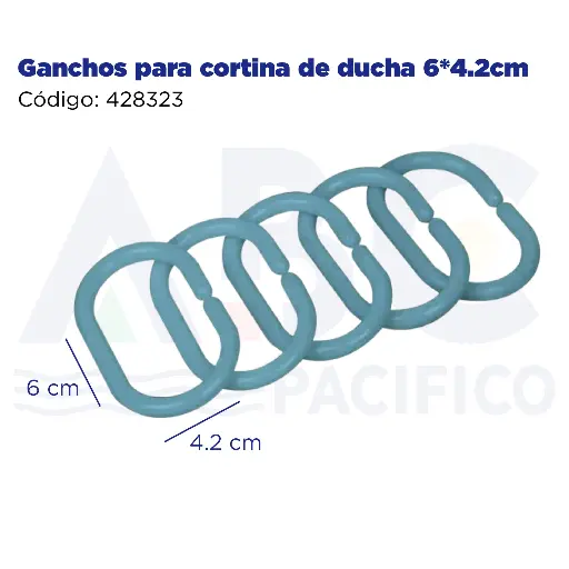 [428323] Ganchos para cortina de ducha 6*4.2cm
