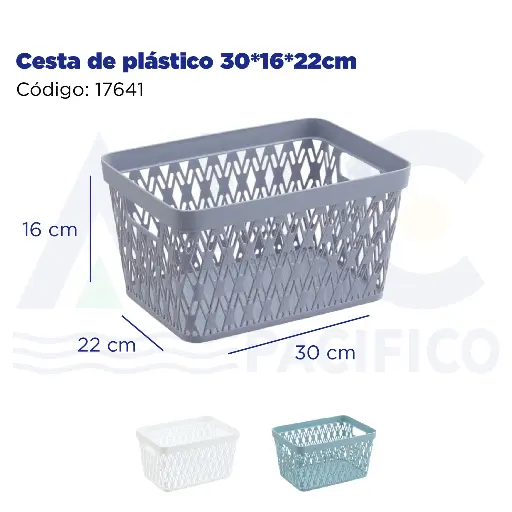 [17641] Cesta de plástico 30*16*22cm