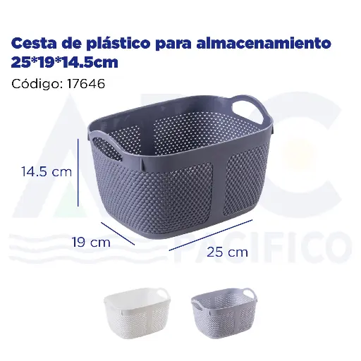 [17646] Cesta de plástico para almacenamiento 25*19*14.5cm