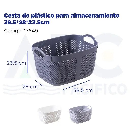 [17649] Cesta de plástico para almacenamiento 38.5*28*23.5cm