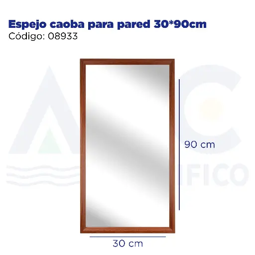 [08933] Espejo caoba para pared 30*90cm