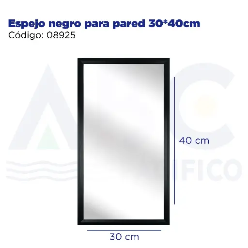 [08925] Espejo negro para pared 30*40cm
