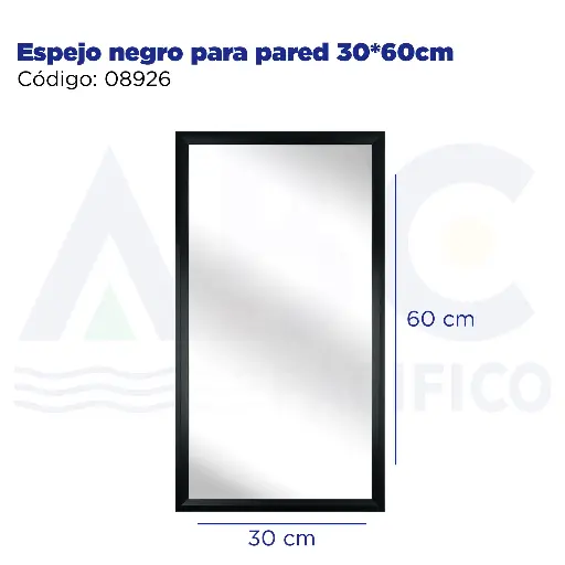 [08926] Espejo negro para pared 30*60cm