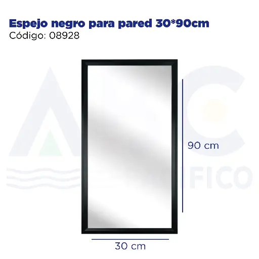 [08928] Espejo negro para pared 30*90cm