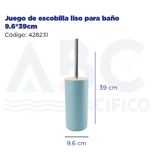 [428231] Juego de escobilla liso para baño 9.6*39cm
