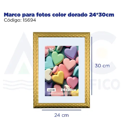 [15694] Marco para fotos color dorado 24*30cm