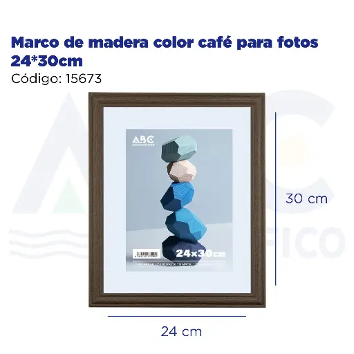 [15673] Marco de madera color café para fotos 24*30cm