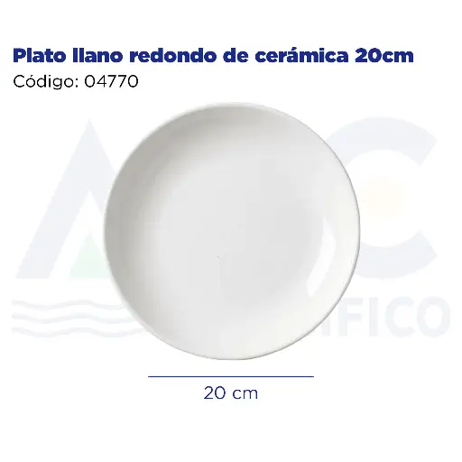 [04770] Plato llano redondo de cerámica 20cm