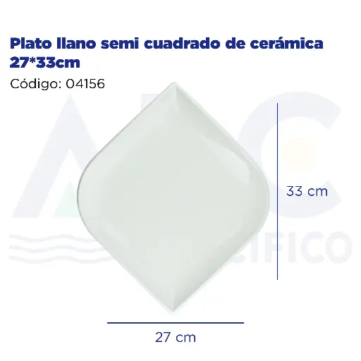 [04156] Plato llano semi cuadrado de cerámica 27*33cm