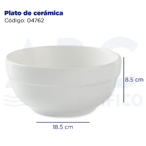 [04762] Tazón liso de cerámica 18.5*8.5cm
