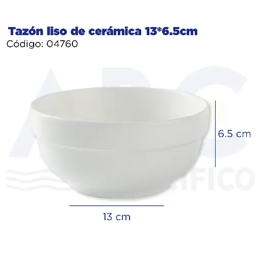 [04760] Tazón liso de cerámica 13*6.5cm