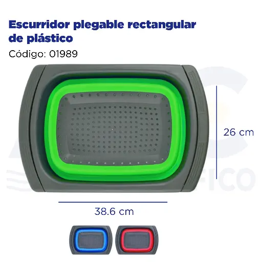[01989] [01989] Escurridor plegable rectangular de plástico