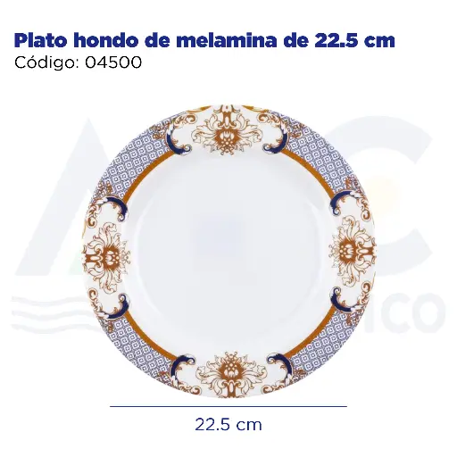 [04500] [04500] Plato hondo de melamina de 22.5 cm