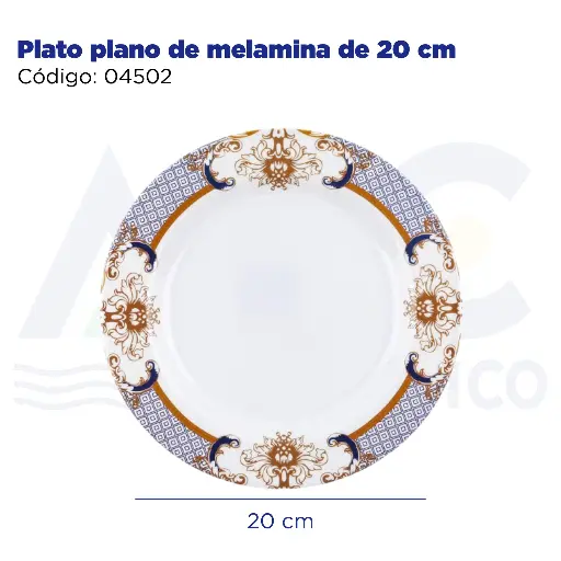 [04502] [04502] Plato plano de melamina de 20 cm