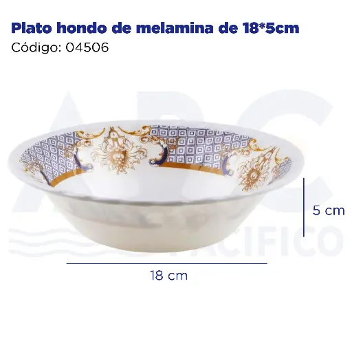 [04506] [04506] Plato hondo de melamina de 18*5cm