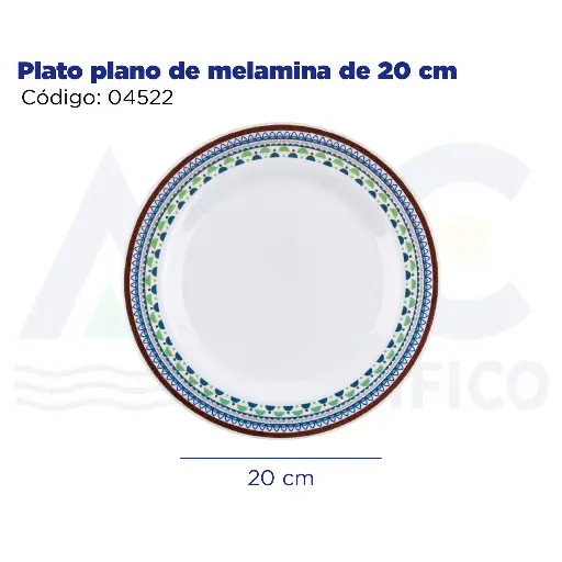[04522] [04522] Plato plano de melamina de 20 cm