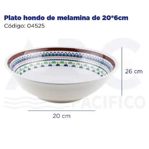 [04525] [04525] Plato hondo de melamina de 20*6cm