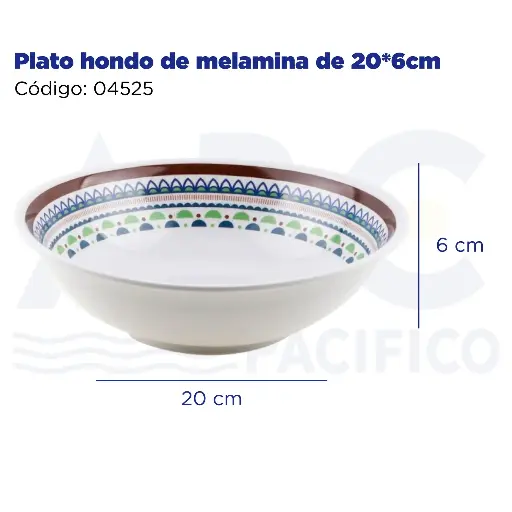 [04525] [04525] Plato hondo de melamina de 20*6cm