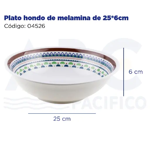 [04526] [04526] Plato hondo de melamina de 25*6cm