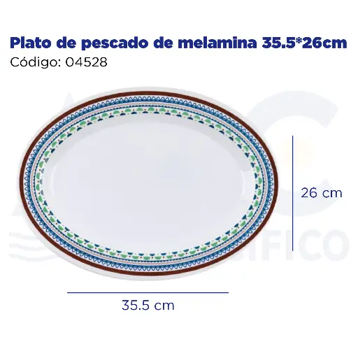 [04528] [04528] Plato de pescado de melamina 35.5*26cm