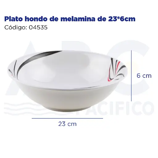 [04535] [04535] Plato hondo de melamina de 23*6cm