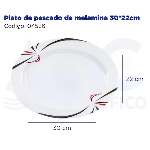[04536] [04536] Plato de pescado de melamina 30*22cm