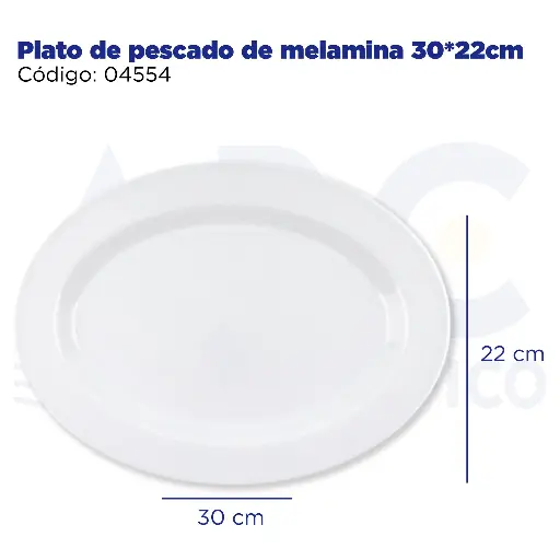 [04554] [04554] Plato de pescado de melamina 30*22cm